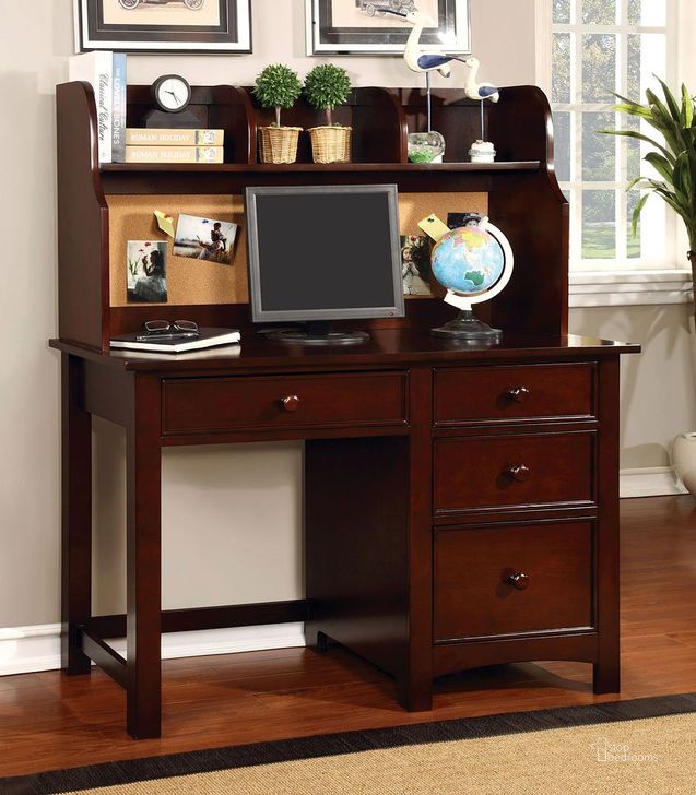 The appearance of Omnus Youth Desk w/Hutch (Cherry) designed by Furniture of America in the transitional interior design. This cherry piece of furniture  was selected by 1StopBedrooms from Omnus Collection to add a touch of cosiness and style into your home. Sku: CM7905CH-DK;CM7905CH-HC. Product Type: Desk & Hutch. Image1