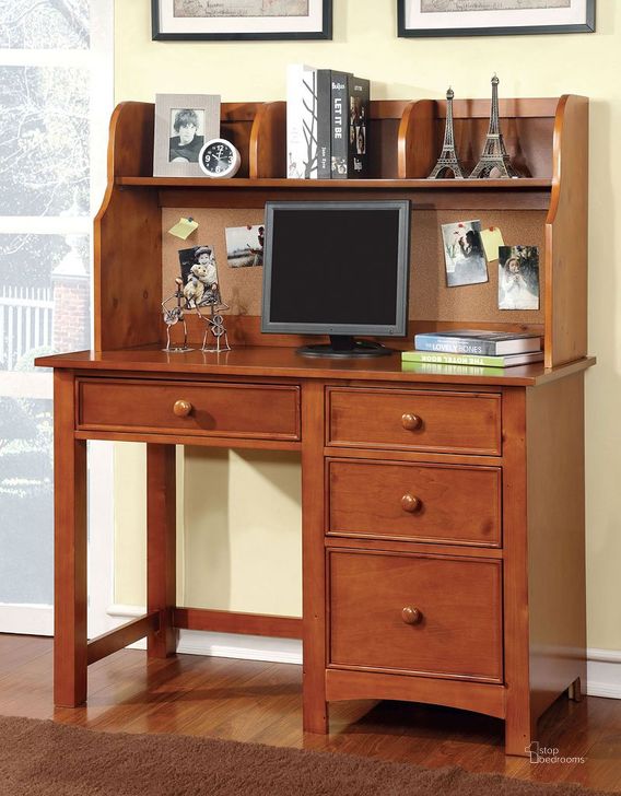 The appearance of Omnus Youth Desk w/Hutch (Oak) designed by Furniture of America in the transitional interior design. This oak piece of furniture  was selected by 1StopBedrooms from Omnus Collection to add a touch of cosiness and style into your home. Sku: CM7905OAK-DK;CM7905OAK-HC. Product Type: Desk & Hutch. Image1