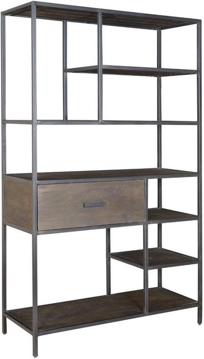 The appearance of One Drawer Bookcase designed by Coast to Coast in the modern / contemporary interior design. This grey piece of furniture  was selected by 1StopBedrooms from  to add a touch of cosiness and style into your home. Sku: 93407. Material: Wood. Product Type: Bookcase. Image1