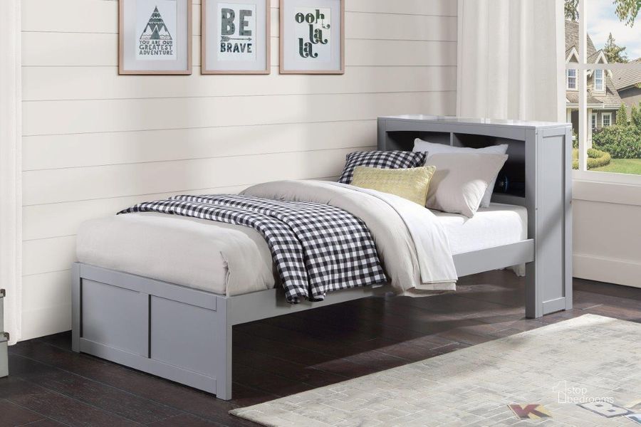 The appearance of Orion Gray Youth Bookcase Bedroom Set designed by Homelegance in the modern / contemporary interior design. This gray piece of furniture  was selected by 1StopBedrooms from Orion Collection to add a touch of cosiness and style into your home. Sku: B2063BC-1;B2063BC-2;B2063-4. Bed Type: Bookcase Bed. Material: Wood. Product Type: Bookcase Bed. Bed Size: Twin. Image1