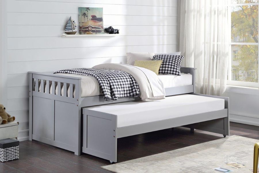 The appearance of Orion Gray Youth Day Bedroom Set designed by Homelegance in the modern / contemporary interior design. This gray piece of furniture  was selected by 1StopBedrooms from Orion Collection to add a touch of cosiness and style into your home. Sku: B2063RT-1;B2063RT-2;B2063RT-SL;B2063-4. Bed Type: Daybed. Material: Wood. Product Type: DayBed. Bed Size: Twin Over Twin. Image1