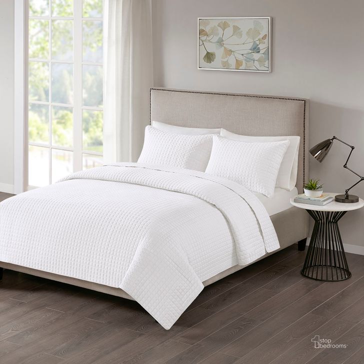The appearance of Otto Polyester Microfiber Solid Queen Coverlet Set In White designed by Olliix in the transitional interior design. This white piece of furniture  was selected by 1StopBedrooms from Otto Collection to add a touch of cosiness and style into your home. Sku: 5DS13-0028. Material: Polyester. Bed Size: Queen. Product Type: Coverlet Set. Image1
