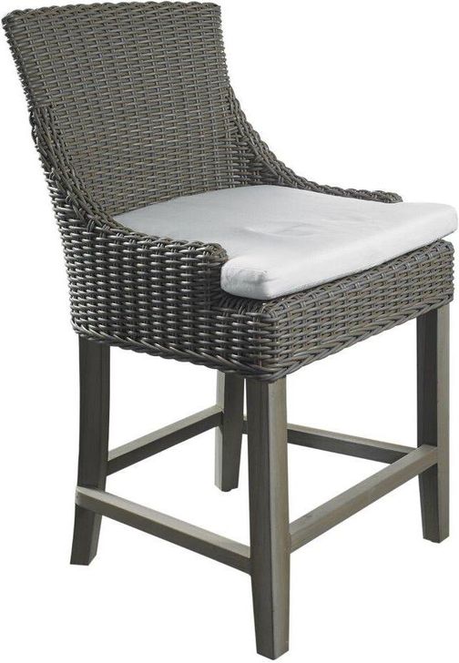 The appearance of Outdoor Grey Kubu Alfresco Counter Stool designed by Padmas Plantation in the modern / contemporary interior design. This grey piece of furniture  was selected by 1StopBedrooms from Alfresco Collection to add a touch of cosiness and style into your home. Sku: OL-ALF16-ECO. Product Type: Outdoor Bar Furniture. Material: Wicker. Image1