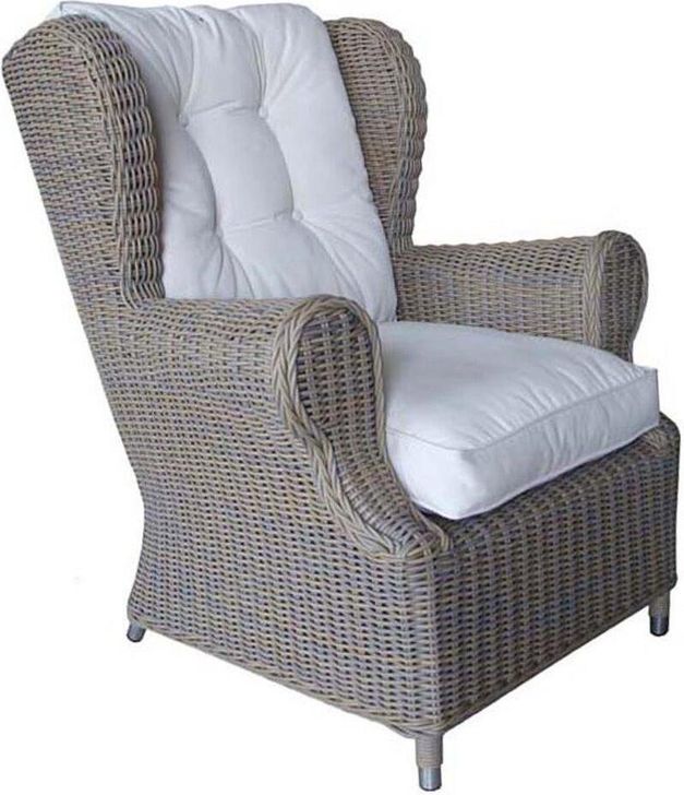 The appearance of Outdoor Grey Kubu Wing Chair With White Outdoor Cushion designed by Padmas Plantation in the modern / contemporary interior design. This grey piece of furniture  was selected by 1StopBedrooms from Wing Collection to add a touch of cosiness and style into your home. Sku: OL-WNG01-ECO. Material: Aluminum. Product Type: Outdoor Chair. Image1
