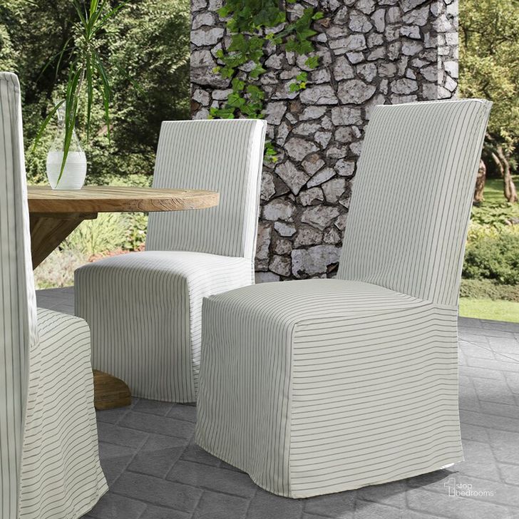 The appearance of Outdoor Santa Monica Dining Chair In Scale Cloud designed by Padmas Plantation in the modern / contemporary interior design. This stripe piece of furniture  was selected by 1StopBedrooms from Santa Monica Collection to add a touch of cosiness and style into your home. Sku: OL-SAM12-SCACLO. Material: Wood. Product Type: Dining Chair. Image1