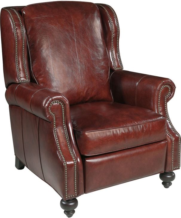 The appearance of Drake Red Leather Recliner designed by Hooker in the traditional interior design. This red piece of furniture  was selected by 1StopBedrooms from Drake Collection to add a touch of cosiness and style into your home. Sku: RC140-085. Material: Leather. Product Type: Recliner.