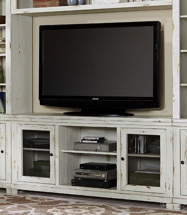 The appearance of Willow Distressed White 68" Console designed by Progressive Furniture in the transitional interior design. This white piece of furniture  was selected by 1StopBedrooms from Willow Collection to add a touch of cosiness and style into your home. Sku: P610E-68. Material: Wood. Product Type: TV Console. Image1