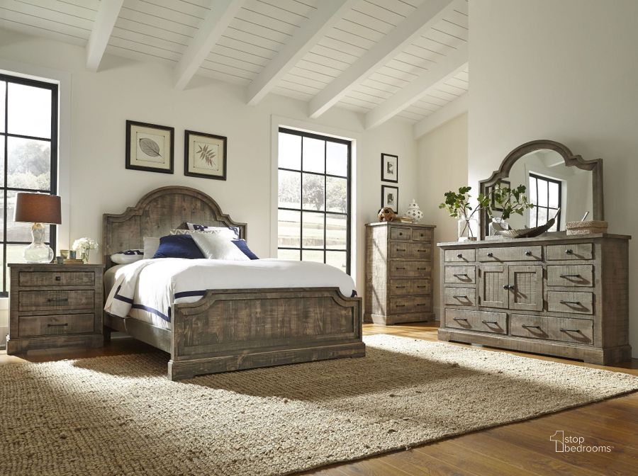 The appearance of Meadow Weathered Gray Panel Bedroom Set designed by Progressive Furniture in the transitional interior design. This gray piece of furniture  was selected by 1StopBedrooms from Meadow Collection to add a touch of cosiness and style into your home. Sku: P632-34;P632-35;P632-78;P632-43. Bed Type: Panel Bed. Material: Wood. Product Type: Panel Bed. Bed Size: Queen. Image1