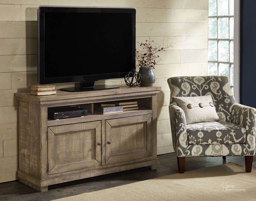 The appearance of Willow Weathered Gray 54" Console designed by Progressive Furniture in the transitional interior design. This gray piece of furniture  was selected by 1StopBedrooms from Willow Collection to add a touch of cosiness and style into your home. Sku: P635E-54. Material: Wood. Product Type: TV Console. Image1