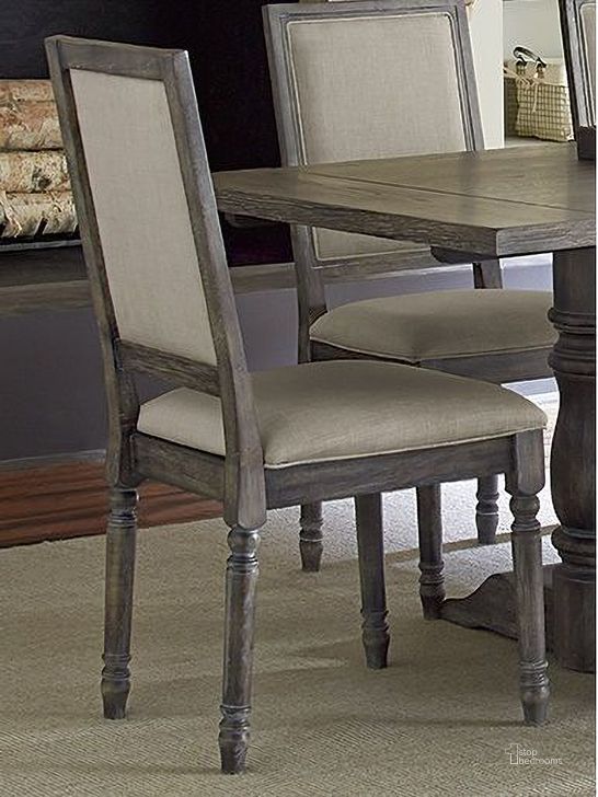 The appearance of Muses Dove Grey Upholstered Back Chair Set of 2 designed by Progressive Furniture in the transitional interior design. This gray piece of furniture  was selected by 1StopBedrooms from Muses Collection to add a touch of cosiness and style into your home. Sku: P836-65. Material: Upholstered. Product Type: Side Chair. Image1