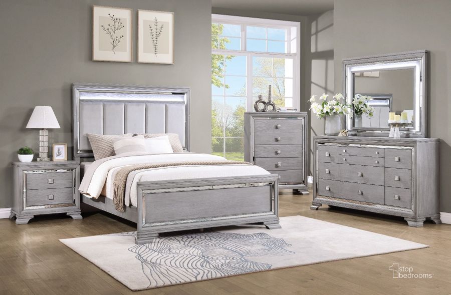 The appearance of Padua Bedroom Set In Washed Grey designed by Glory in the modern / contemporary interior design. This washed grey piece of furniture  was selected by 1StopBedrooms from Padua Collection to add a touch of cosiness and style into your home. Sku: G05800A-QB;G05800-N. Material: Wood. Product Type: Bedroom Set. Bed Size: Queen. Image1