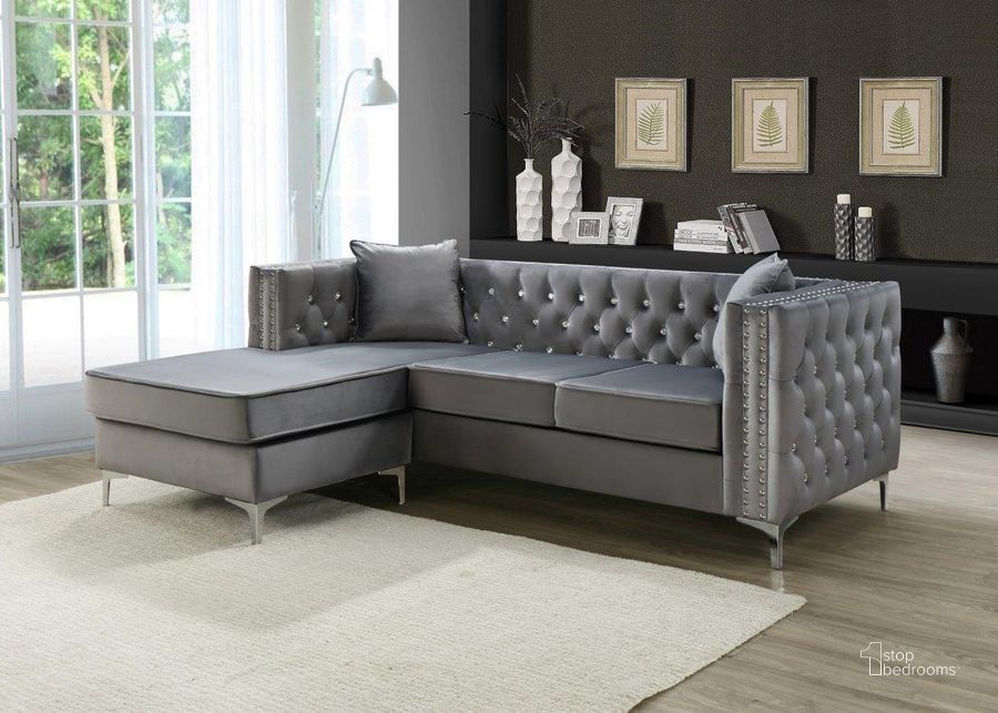 The appearance of Paige Gray Sofa Chaise designed by Glory in the modern / contemporary interior design. This gray piece of furniture  was selected by 1StopBedrooms from Paige Collection to add a touch of cosiness and style into your home. Sku: G822B-SC-Sofa Seat, Arm, Back;G822B-SC-Chaise-Base, Cushion, Hardware, Leg. Material: Wood. Product Type: Sofa Chaise. Image1