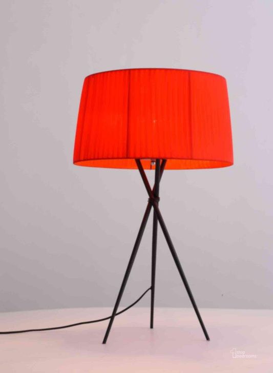 The appearance of Paige Red Table Lamp designed by Whiteline Modern Living in the modern / contemporary interior design. This red piece of furniture  was selected by 1StopBedrooms from Paige Collection to add a touch of cosiness and style into your home. Sku: TL1506-RED. Material: Steel. Product Type: Table Lamp.