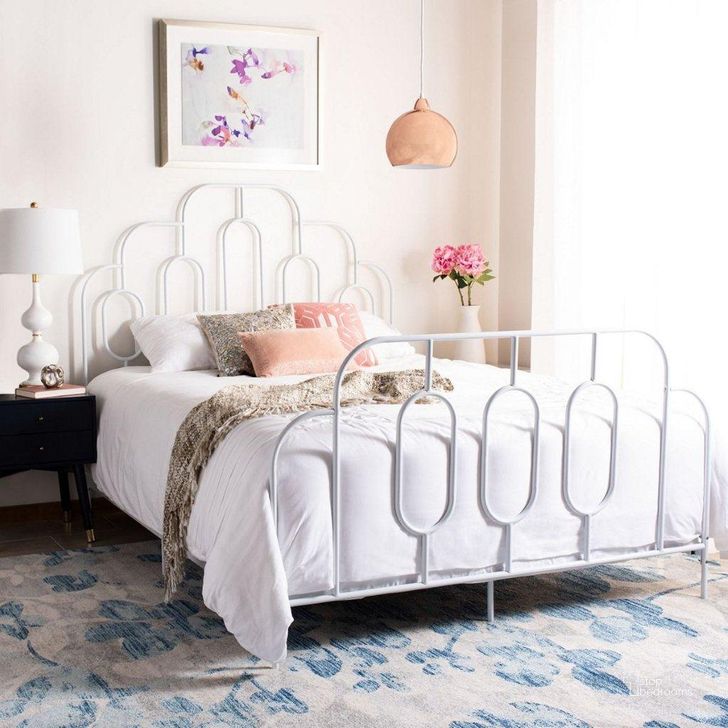The appearance of Paloma White Youth Metal Bedroom Set designed by Safavieh in the transitional interior design. This white piece of furniture  was selected by 1StopBedrooms from Paloma Collection to add a touch of cosiness and style into your home. Sku: BED6201B-F;FOX6234D. Material: Metal. Bed Size: Full. Product Type: Slat / Spindle Bed. Bed Type: Slat / Spindle Bed. Image1