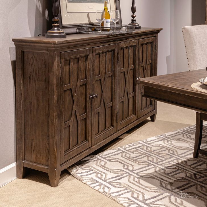 The appearance of Paradise Valley Hall Buffet In Saddle Brown designed by Liberty in the traditional interior design. This saddle brown piece of furniture  was selected by 1StopBedrooms from Paradise Valley Collection to add a touch of cosiness and style into your home. Sku: 297-CB7640. Product Type: Buffet. Material: Rubberwood.