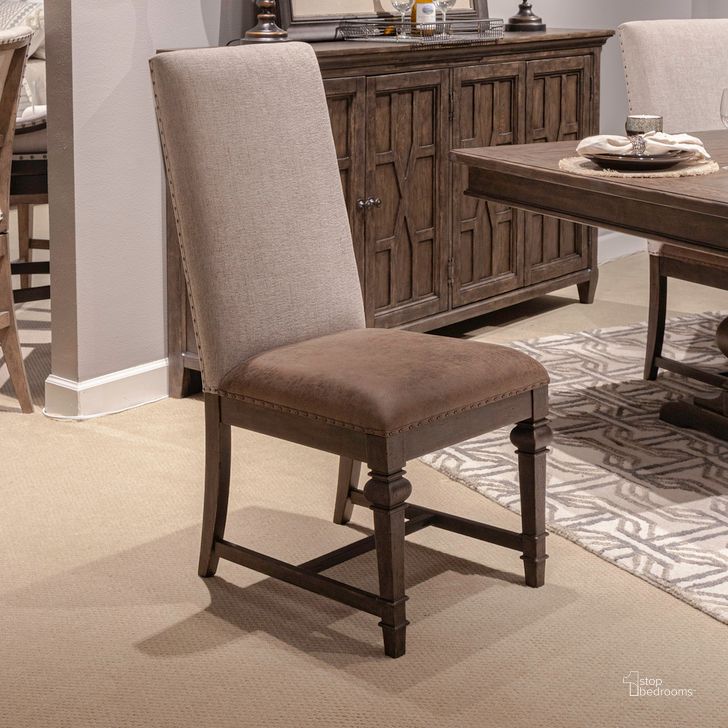 The appearance of Paradise Valley Upholstered Side Chair Set of 2 In Saddle Brown designed by Liberty in the traditional interior design. This saddle brown piece of furniture  was selected by 1StopBedrooms from Paradise Valley Collection to add a touch of cosiness and style into your home. Sku: 297-C6501S. Product Type: Side Chair. Material: Rubberwood.