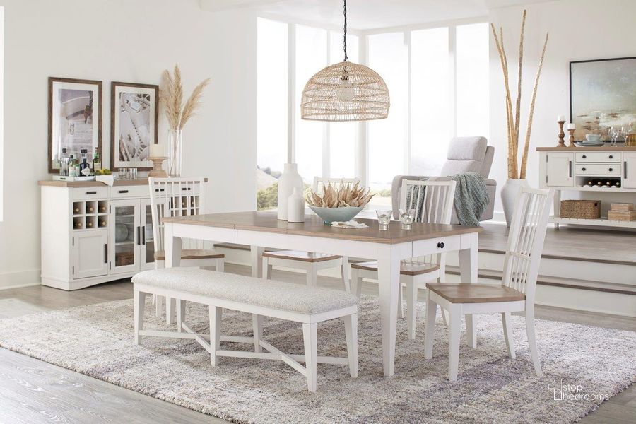 The appearance of Parker House Americana Modern Dining 60 Inch Rectangular Dining Table With Extends To 78 Inch Leaf designed by Parker House in the rustic / southwestern interior design. This cotton piece of furniture  was selected by 1StopBedrooms from Americana Collection to add a touch of cosiness and style into your home. Sku: DAME#60RECT-COT. Table Base Style: Legs. Product Type: Dining Table. Material: Wood Veneer. Table Top Shape: Rectangular. Size: 60". Image1