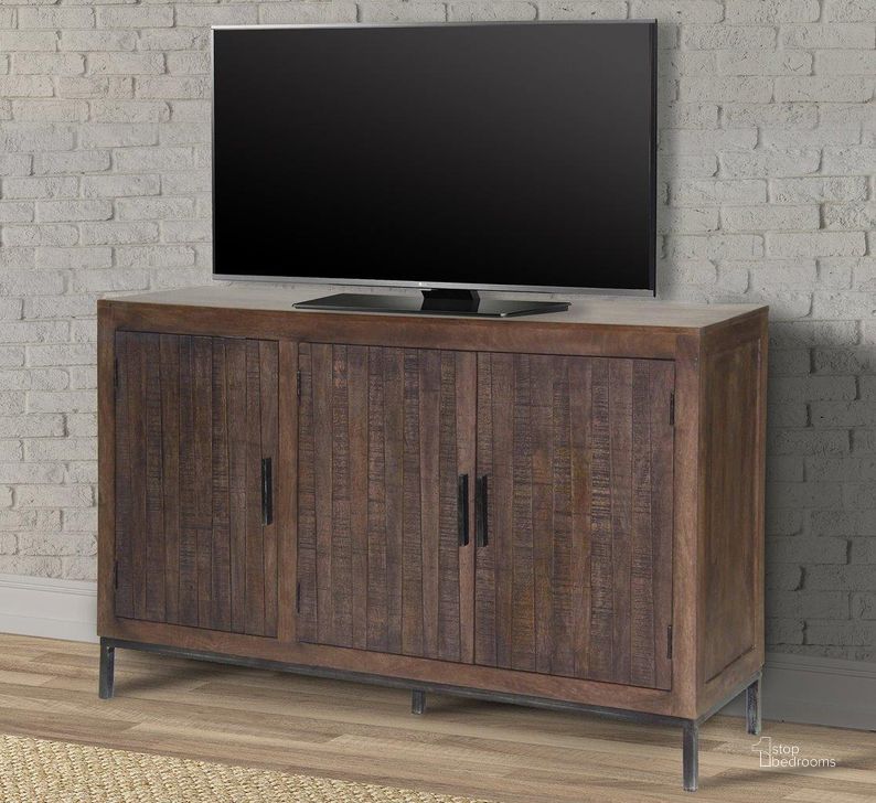 The appearance of Parker House Crossings Morocco 57 Inch Tv Console designed by Parker House in the transitional interior design. This bark piece of furniture  was selected by 1StopBedrooms from Crossings Morocco Collection to add a touch of cosiness and style into your home. Sku: MOR#57. Material: Wood. Product Type: TV Console. Image1