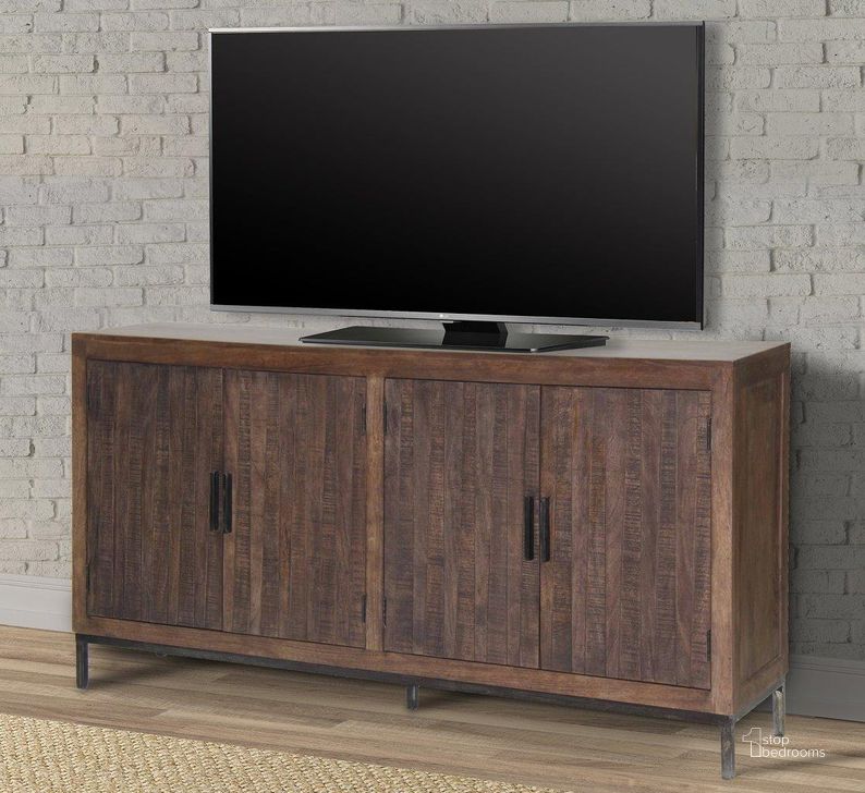 The appearance of Parker House Crossings Morocco 78 Inch Tv Console designed by Parker House in the transitional interior design. This bark piece of furniture  was selected by 1StopBedrooms from Crossings Morocco Collection to add a touch of cosiness and style into your home. Sku: MOR#78. Material: Wood. Product Type: TV Console. Image1