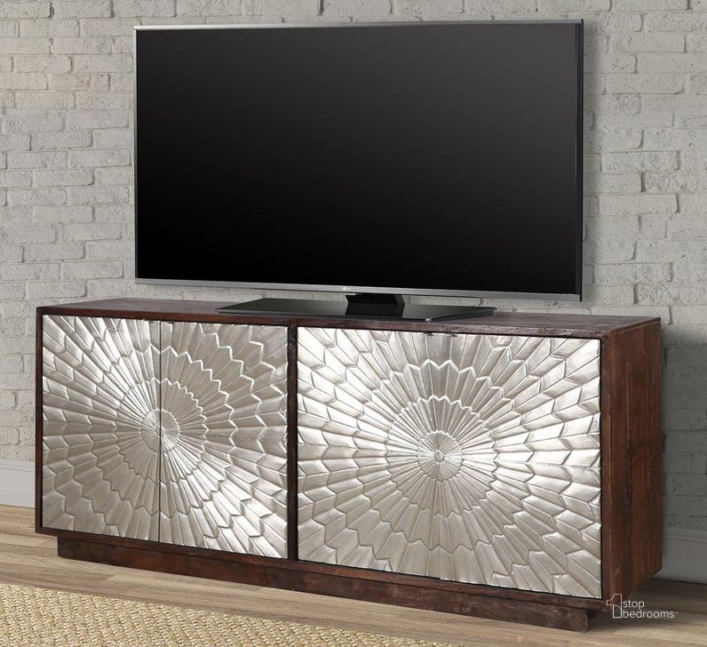 The appearance of Parker House Crossings Palace 78 Inch Tv Console designed by Parker House in the industrial interior design. This silver piece of furniture  was selected by 1StopBedrooms from Crossings Palace Collection to add a touch of cosiness and style into your home. Sku: PAL#78. Material: Wood. Product Type: TV Console. Image1