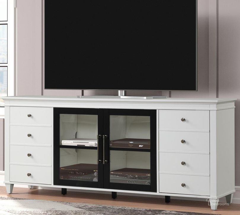 The appearance of Parker House Domino 84 Inch Console With 4 Doors designed by Parker House in the modern / contemporary interior design. This white and black piece of furniture  was selected by 1StopBedrooms from Domino Collection to add a touch of cosiness and style into your home. Sku: DOM#84. Product Type: Console. Material: Poplar. Image1