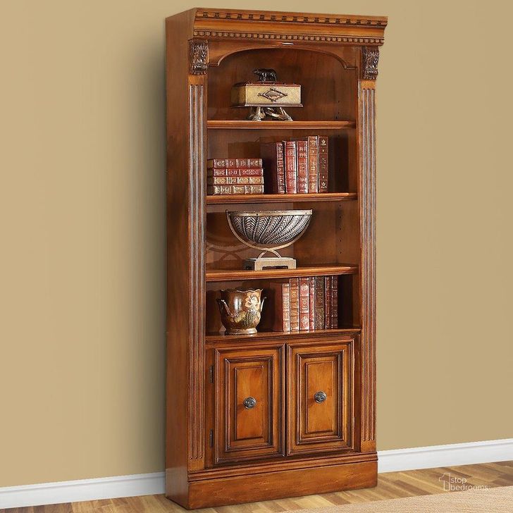 The appearance of Parker House Huntington 32 Inch Open Top Bookcase In Antique Vintage Pecan designed by Parker House in the rustic / southwestern interior design. This pecan piece of furniture  was selected by 1StopBedrooms from Huntington Collection to add a touch of cosiness and style into your home. Sku: HUN#430. Product Type: Bookcase. Material: Wood Veneer. Image1