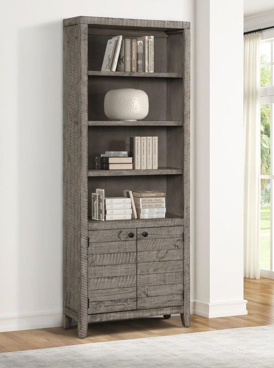 The appearance of Parker House Tempe Grey Stone 32 Inch Open Top Bookcase designed by Parker House in the transitional interior design. This grey stone piece of furniture  was selected by 1StopBedrooms from Tempe Collection to add a touch of cosiness and style into your home. Sku: TEM#330-GST. Product Type: Bookcase. Material: Pine. Image1