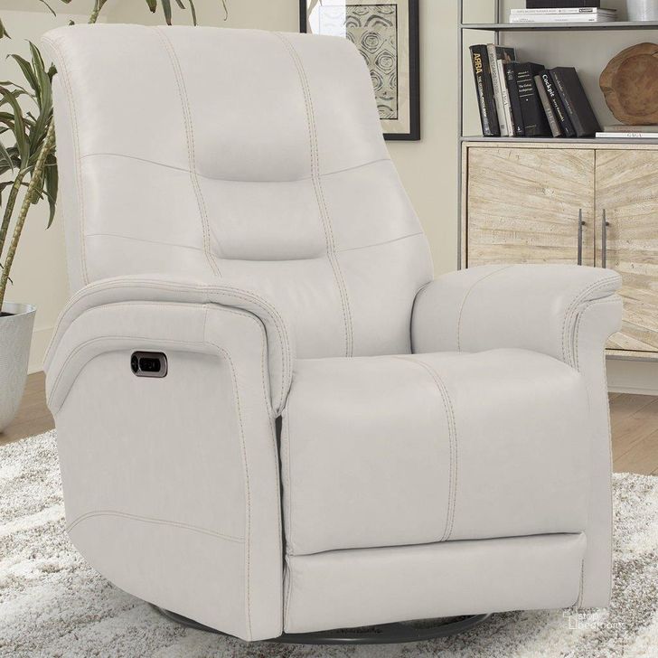 The appearance of Parker Living Carnegie Verona Ivory Power Cordless Swivel Glider Recliner designed by Parker House in the modern / contemporary interior design. This ivory piece of furniture  was selected by 1StopBedrooms from Carnegie Collection to add a touch of cosiness and style into your home. Sku: MCAR#812GSPH-P25-VIV. Material: Leather. Product Type: Recliner. Image1