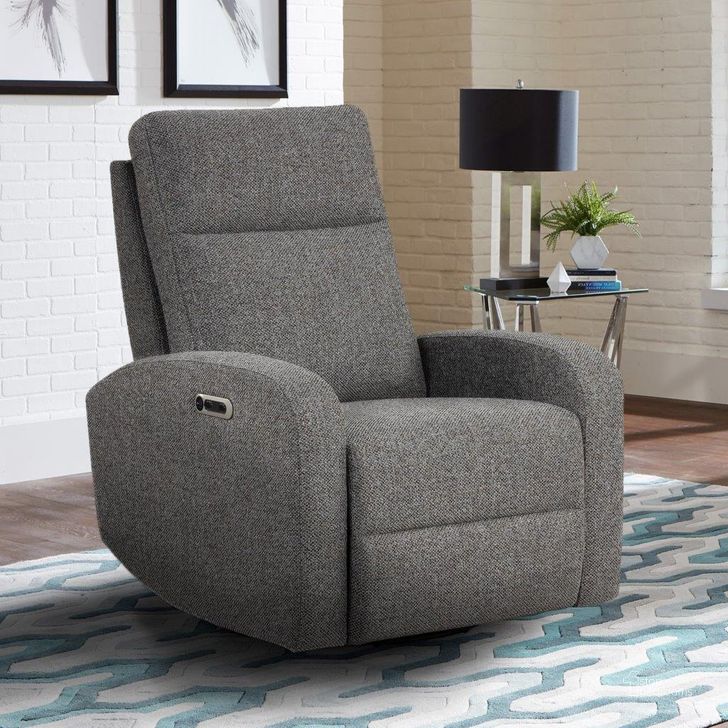 The appearance of Parker Living Thriller Natural Beauty Grey Power Swivel Glider Recliner designed by Parker House in the modern / contemporary interior design. This grey piece of furniture  was selected by 1StopBedrooms from Thriller Collection to add a touch of cosiness and style into your home. Sku: MTHR#812GSP-NBG. Material: Polyester. Product Type: Recliner. Image1