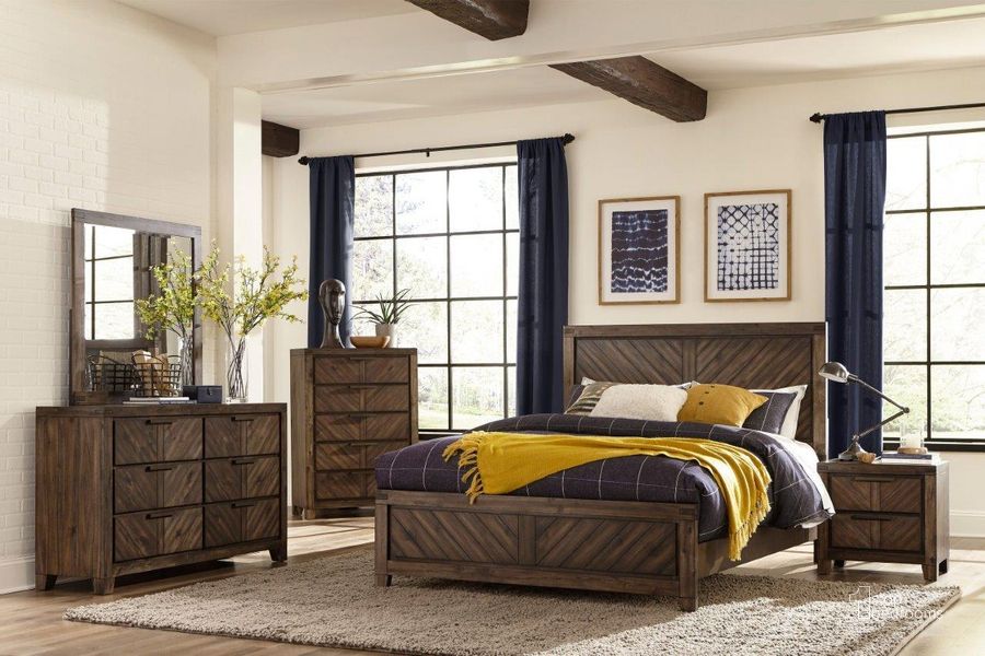 The appearance of Parnell Distressed Espresso Panel Bedroom Set designed by Homelegance in the transitional interior design. This brown piece of furniture  was selected by 1StopBedrooms from Parnell Collection to add a touch of cosiness and style into your home. Sku: 1648-1;1648-2;1648-3;1648-4. Bed Type: Panel Bed. Material: Wood. Product Type: Panel Bed. Bed Size: Queen. Image1
