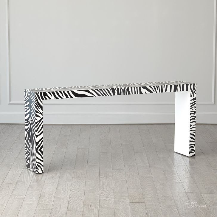 The appearance of Parson Table In Zebra Lacquer designed by Global Views in the modern / contemporary interior design. This black piece of furniture  was selected by 1StopBedrooms from Parson Collection to add a touch of cosiness and style into your home. Sku: 2.20004. Material: Wood. Product Type: Table. Image1