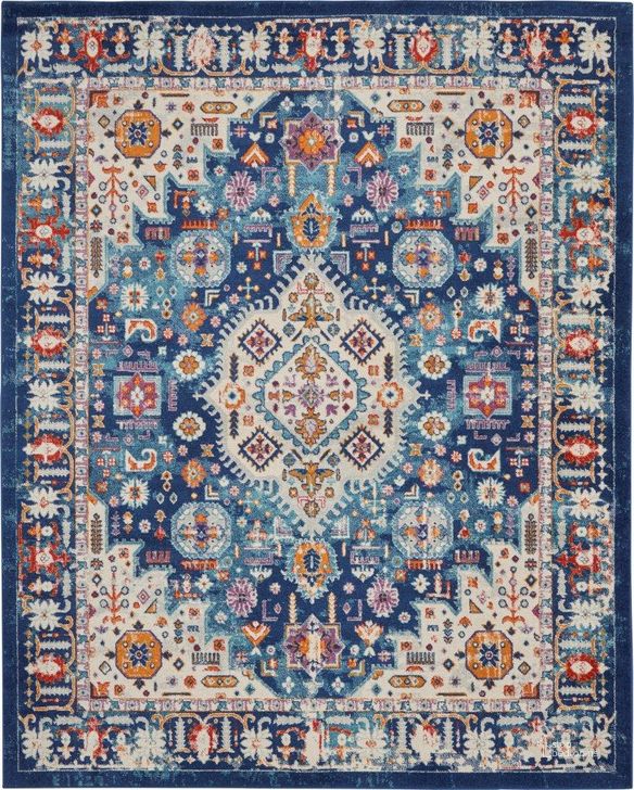 The appearance of Passion Blue And Multicolor 8 X 10 Area Rug designed by Nourison in the transitional interior design. This blue and multicolor piece of furniture  was selected by 1StopBedrooms from Passion Collection to add a touch of cosiness and style into your home. Sku: 99446766359. Material: Polypropylene. Product Type: Area Rugs. Image1