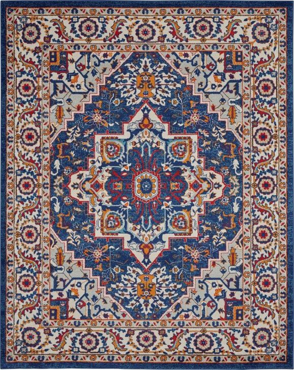 The appearance of Passion Blue And Multicolor 8 X 10 Area Rug designed by Nourison in the traditional interior design. This blue and multicolor piece of furniture  was selected by 1StopBedrooms from Passion Collection to add a touch of cosiness and style into your home. Sku: 99446766816. Material: Polypropylene. Product Type: Area Rugs. Image1