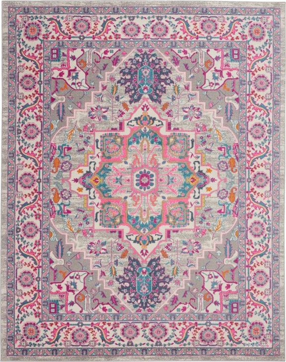 The appearance of Passion Light Grey And Pink 7 X 10 Area Rug designed by Nourison in the traditional interior design. This light grey and pink piece of furniture  was selected by 1StopBedrooms from Passion Collection to add a touch of cosiness and style into your home. Sku: 99446486776. Material: Polypropylene. Product Type: Area Rugs. Image1