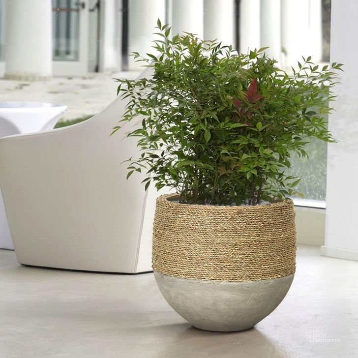 The appearance of Patio Light Gray Beige Nature Mixed Grass And Concrete Pot designed by LH Imports in the modern / contemporary interior design. This light gray beige piece of furniture  was selected by 1StopBedrooms from Patio Collection to add a touch of cosiness and style into your home. Sku: PAT017. Product Type: Planter. Material: Concrete.