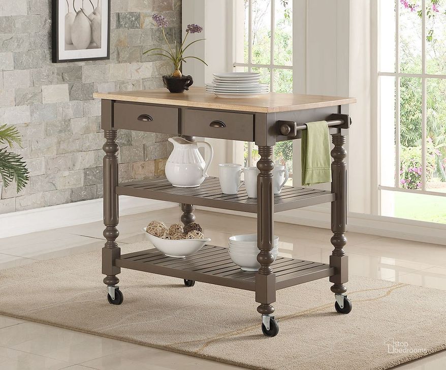 The appearance of Payson Kitchen Cart (Taupe Grey) designed by Bernards in the traditional interior design. This grey piece of furniture  was selected by 1StopBedrooms from Payson Collection to add a touch of cosiness and style into your home. Sku: 7123. Product Type: Kitchen Cart. Material: Rubberwood. Image1