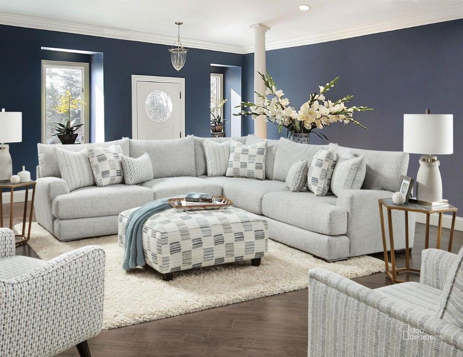 The appearance of Pelham Sectional In Gray designed by Furniture of America in the transitional interior design. This gray piece of furniture  was selected by 1StopBedrooms from Pelham Collection to add a touch of cosiness and style into your home. Sku: SM8189-SECT. Material: Wood. Product Type: Sectional. Layout: L-Shape.