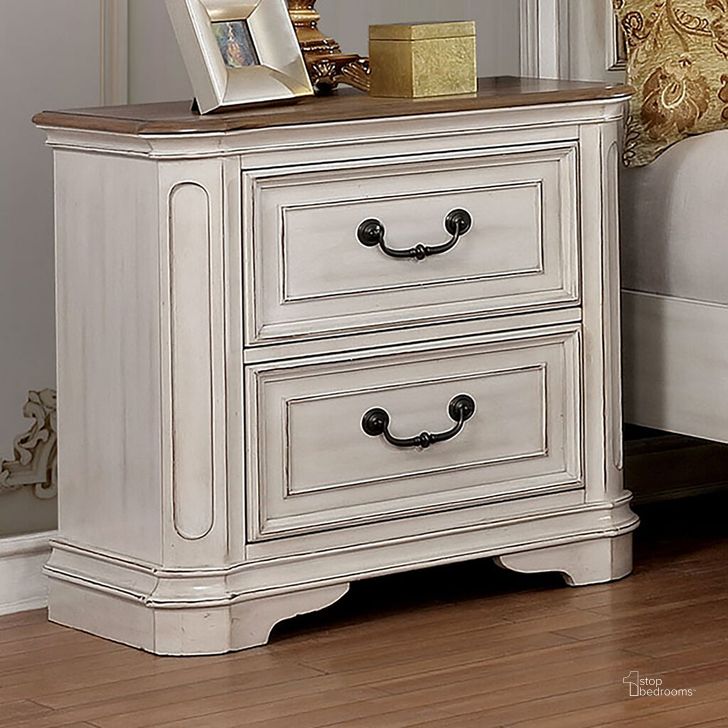 The appearance of Pembroke Night Stand In White Wash designed by Furniture of America in the transitional interior design. This white wash piece of furniture  was selected by 1StopBedrooms from Pembroke Collection to add a touch of cosiness and style into your home. Sku: CM7561N. Material: Wood. Product Type: Nightstand. Image1