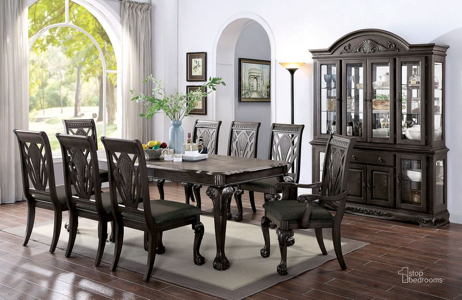The appearance of Petersburg Dining Table With 1 X 18 Inch Leaf In Dark Gray designed by Furniture of America in the traditional interior design. This dark gray piece of furniture  was selected by 1StopBedrooms from Petersburg Collection to add a touch of cosiness and style into your home. Sku: CM3185DG-T. Table Base Style: Legs. Material: Wood. Product Type: Dining Table. Table Top Shape: Rectangular.