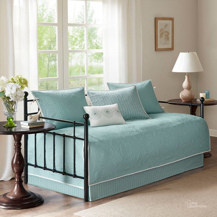 The appearance of Peyton Polyester Solid 6Pcs Reversible Day Bed Cover In Blue designed by Olliix in the transitional interior design. This blue piece of furniture  was selected by 1StopBedrooms from Peyton Collection to add a touch of cosiness and style into your home. Sku: MP13-3976. Material: Polyester. Product Type: Cover. Image1