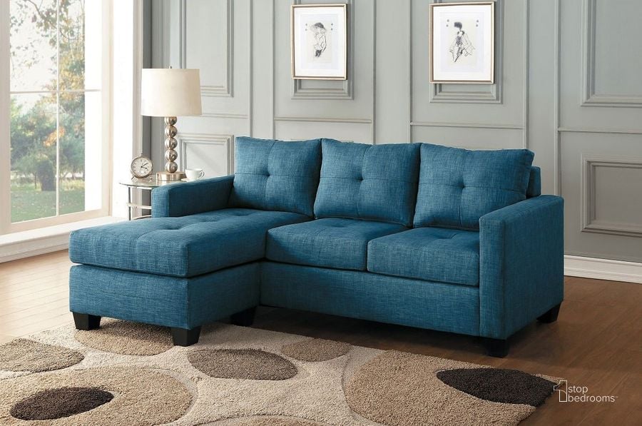 The appearance of Phelps Reversible Sofa Chaise (Blue) designed by Homelegance in the modern / contemporary interior design. This blue piece of furniture  was selected by 1StopBedrooms from Phelps Collection to add a touch of cosiness and style into your home. Sku: 9789BU-3LC. Material: Wood. Product Type: Loveseat. Image1