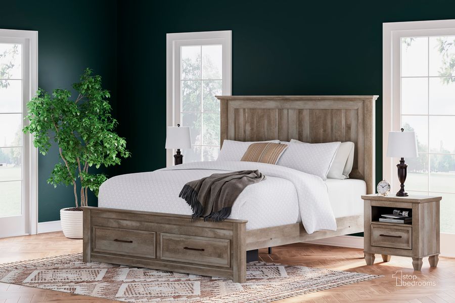 The appearance of Pine Harbour Sand King Panel Bed 0qd24542193 designed by Versailles Home in the traditional interior design. This sand piece of furniture  was selected by 1StopBedrooms from Pine Harbour Collection to add a touch of cosiness and style into your home. Sku: B2710-56S;B2710-58;B2710-97. Bed Type: Storage Bed. Material: Wood. Product Type: Storage Bed. Bed Size: King. Image1