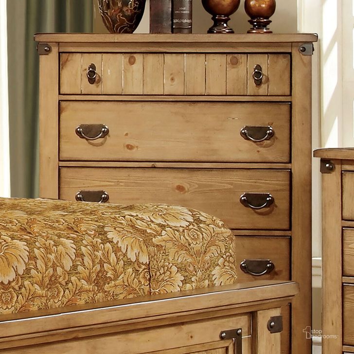 The appearance of Pioneer Chest In Weathered Elm designed by Furniture of America in the country / farmhouse interior design. This elm piece of furniture  was selected by 1StopBedrooms from Pioneer Collection to add a touch of cosiness and style into your home. Sku: CM7449C. Material: Wood. Product Type: Chest. Image1