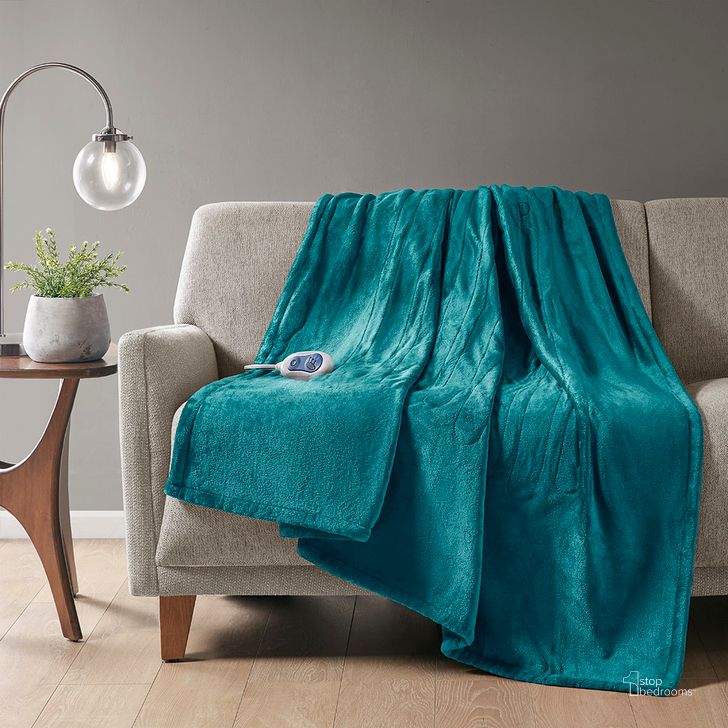 The appearance of Plush Polyester Solid Microlight And Solid Microlight Heated Throw In Teal designed by Olliix in the transitional interior design. This teal piece of furniture  was selected by 1StopBedrooms from Heated Plush Collection to add a touch of cosiness and style into your home. Sku: BR54-1924. Material: Polyester. Product Type: Throw. Image1