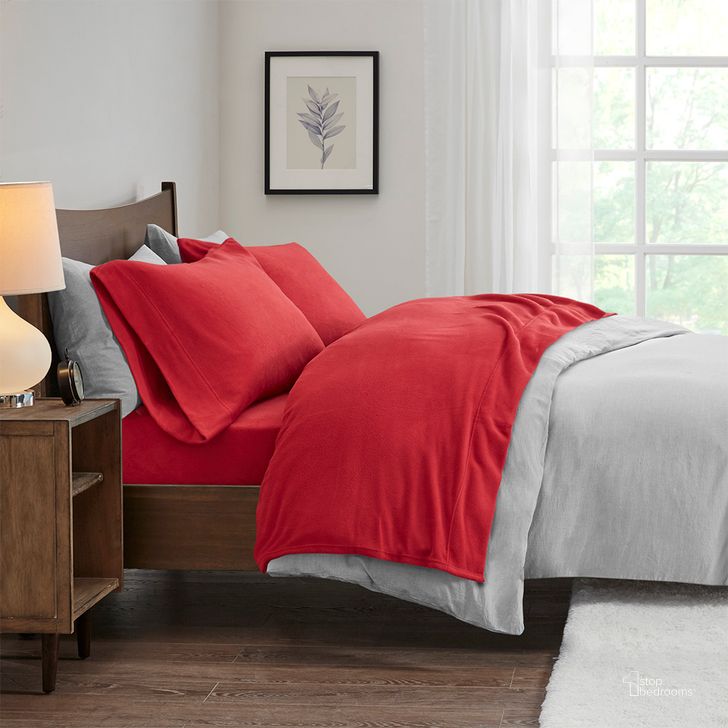 The appearance of Polyester Knitted Micro Fleece Solid Full Sheet Set In Red designed by Olliix in the transitional interior design. This red piece of furniture  was selected by 1StopBedrooms from Micro Fleece Collection to add a touch of cosiness and style into your home. Sku: SHET20-535. Material: Polyester. Bed Size: Full. Product Type: Bed Sheet. Image1