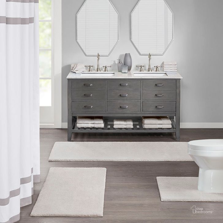 The appearance of Polyester Marshmallow Memory Bath Rug In Taupe MPS72-386 designed by Olliix in the transitional interior design. This taupe piece of furniture  was selected by 1StopBedrooms from Marshmallow Collection to add a touch of cosiness and style into your home. Sku: MPS72-386. Material: Polyester. Product Type: Rug. Image1