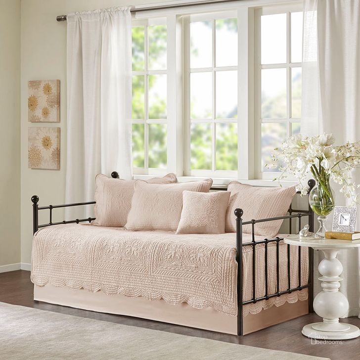The appearance of Polyester Microfiber 6Pcs Daybed Cover Set In Blush designed by Olliix in the country / farmhouse interior design. This blush piece of furniture  was selected by 1StopBedrooms from Tuscany Collection to add a touch of cosiness and style into your home. Sku: MP13-6463. Material: Cotton. Product Type: Duvet Cover Set. Image1