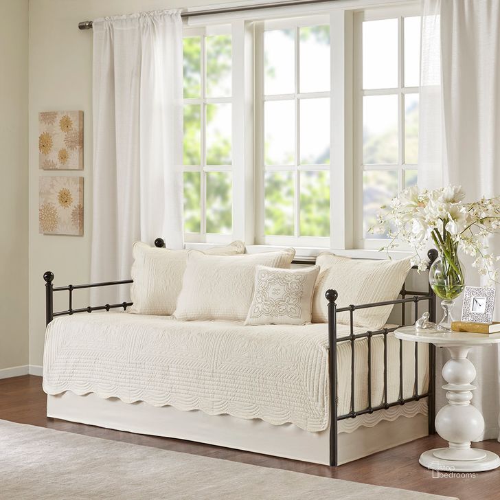The appearance of Polyester Microfiber 6Pcs Daybed Cover Set In Cream designed by Olliix in the country / farmhouse interior design. This cream piece of furniture  was selected by 1StopBedrooms from Tuscany Collection to add a touch of cosiness and style into your home. Sku: MP13-5024. Material: Polyester. Product Type: Duvet Cover Set. Image1