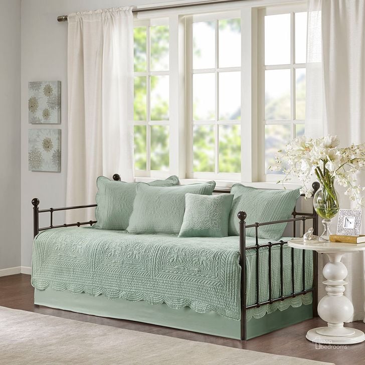 The appearance of Polyester Microfiber 6Pcs Daybed Cover Set In Seafoam designed by Olliix in the country / farmhouse interior design. This seafoam piece of furniture  was selected by 1StopBedrooms from Tuscany Collection to add a touch of cosiness and style into your home. Sku: MP13-6464. Material: Cotton. Product Type: Duvet Cover Set. Image1