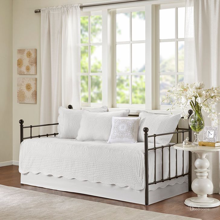 The appearance of Polyester Microfiber 6Pcs Daybed Cover Set In White designed by Olliix in the country / farmhouse interior design. This white piece of furniture  was selected by 1StopBedrooms from Tuscany Collection to add a touch of cosiness and style into your home. Sku: MP13-5023. Material: Polyester. Product Type: Duvet Cover Set. Image1